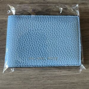 Michael Kors Pebbled Blue Card Holder
